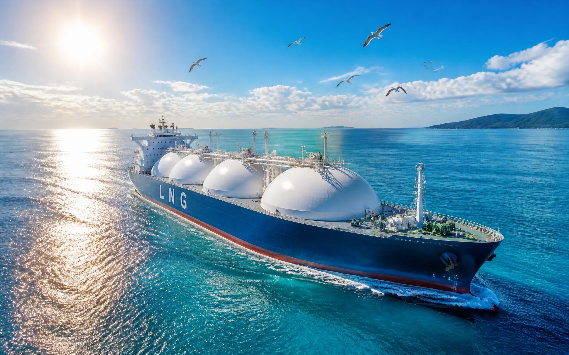 LNG carrier at sea on a sunny day